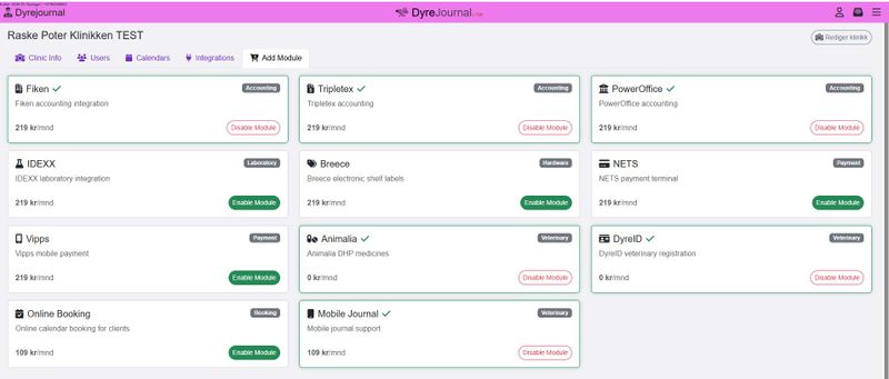 Enkelt å ta i bruk moduler og integrasjoner 